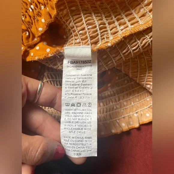 Orange polka dot crop top XL - Picture 8 of 9